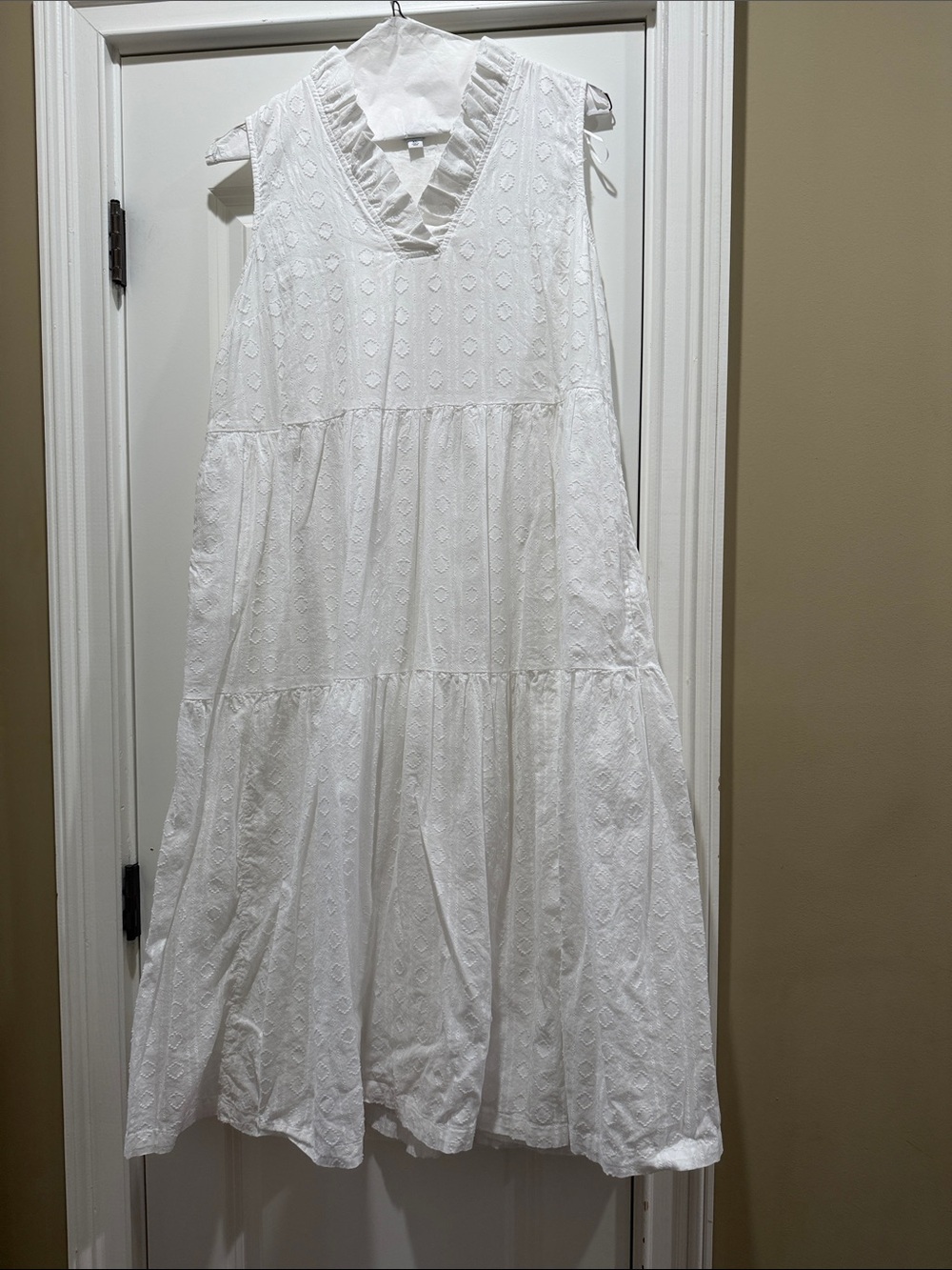 crown & ivy White Eyelet Maxi Dress